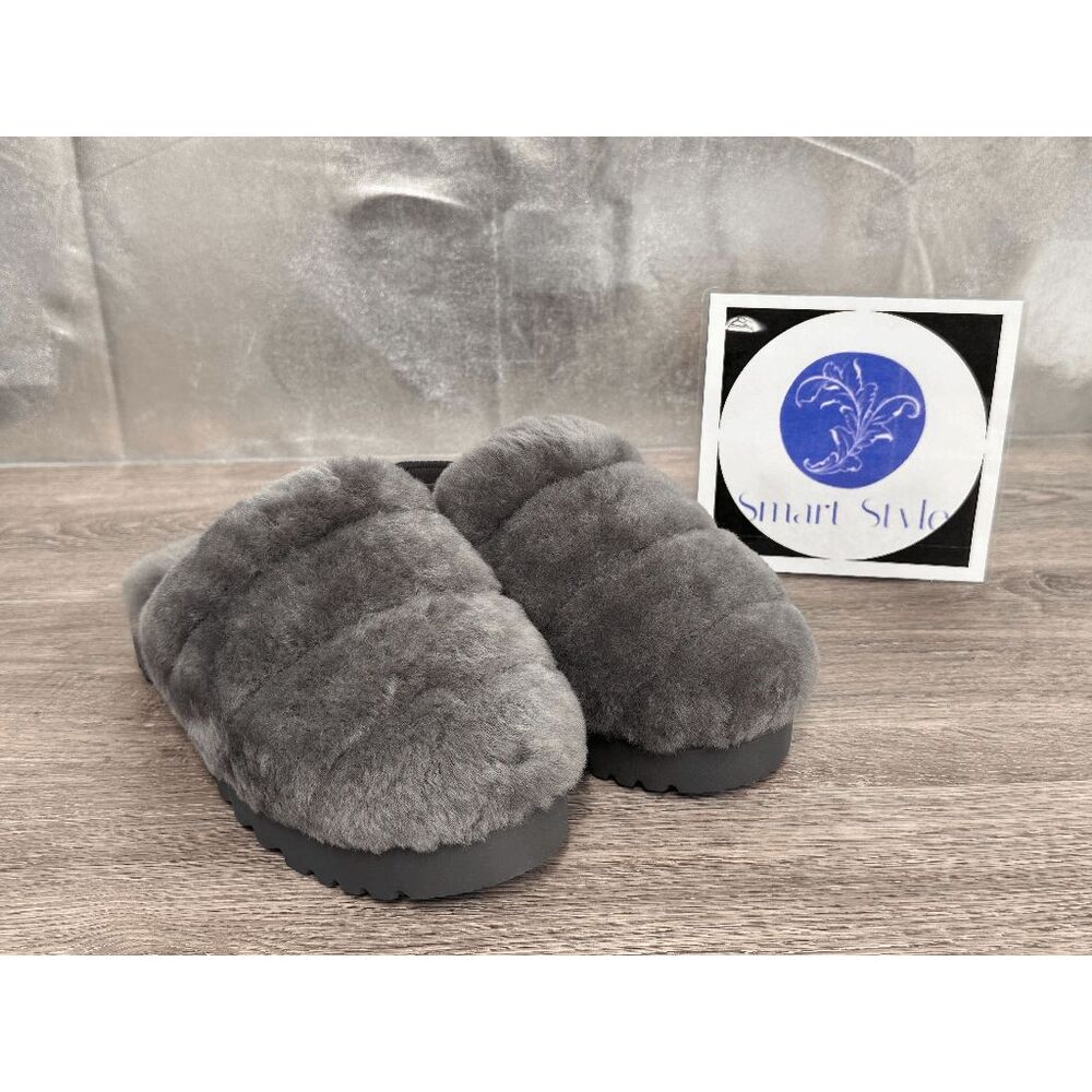 UGG Women's Super Fluff Slipper - Charcoal 10M